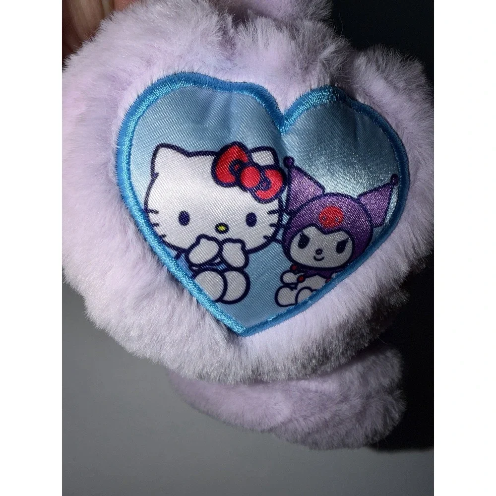 Hello Kitty Earmuffs 1 Glove Set Girls Kids Winter Lavender Sanrio Graphic Gift